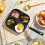 Non-Stick Square Frying Pan 20cm 4-Hole Iron Griddle 3