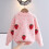 Pink Strawberry Embroidery Turtleneck Sweater 1T Soft Cotton 1