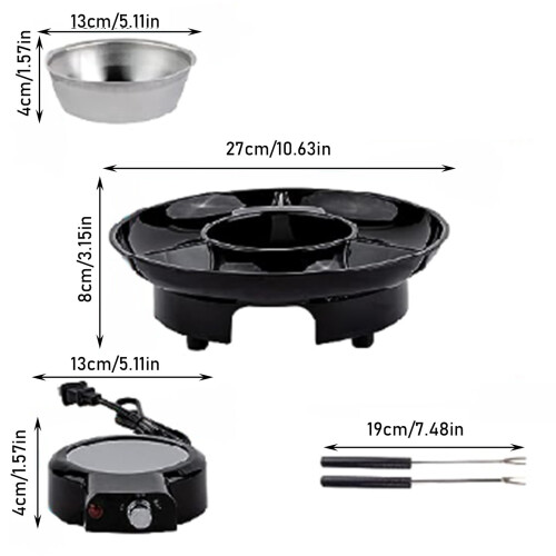 Electric Fondue Pot Set with Temperature Control 1