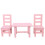 Mini Table Chair Display Props Pink 3 PCS 8