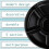 Plastic Serving Tray Round 6-Section Black 6