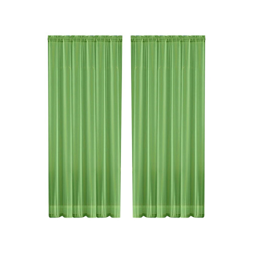 Beige Sheer Voile Curtains 84 Inch 2 Panels 1
