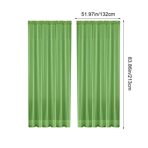 Beige Sheer Voile Curtains 84 Inch 2 Panels 2