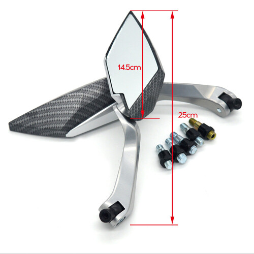 Motorcycle Scooter Side Rearview Mirrors 8mm 10mm Red 1