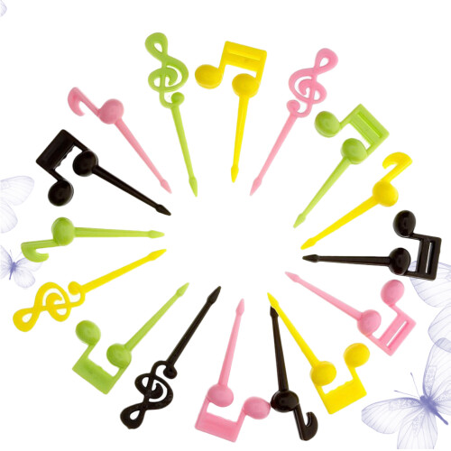 Cartoon Food Picks Music Note Fruit Fork 32 pcs 2