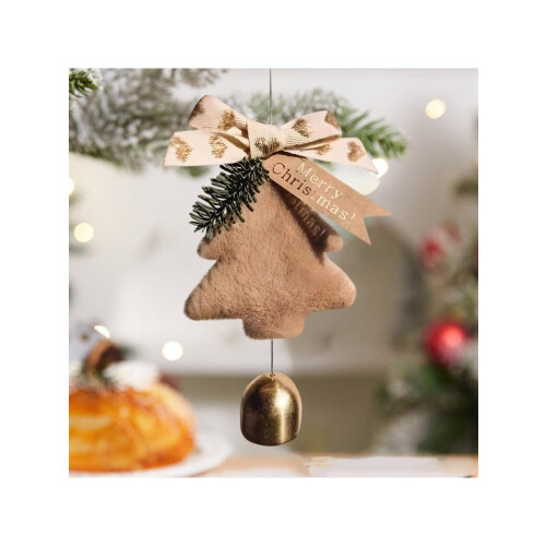 Christmas Tree Decoration Brown Pendant 7.08x3.14in Flock 2
