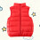 Kids Casual Boat-Neck Puffer Vest Winter Fall Size 9 2