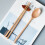 Portable Bamboo Chopsticks and Spoon Set 1 Set 4