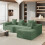 Corduroy Right L-Shaped Modular Sofa Green 2