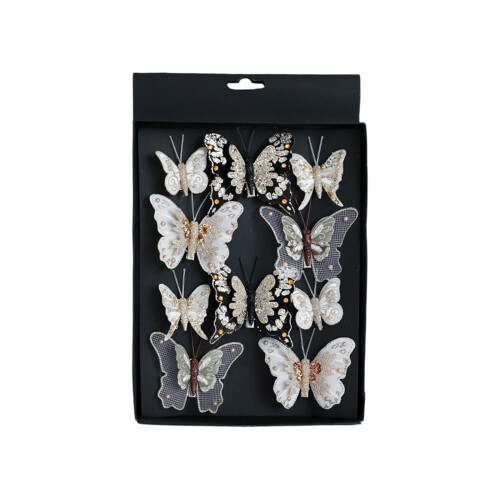 Butterfly Christmas Tree Ornaments Colorful Hollow Glitter 1