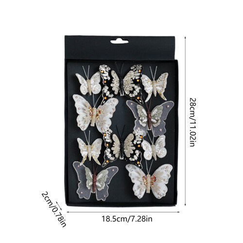 Butterfly Christmas Tree Ornaments Colorful Hollow Glitter 2