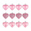 Heart-Shaped Ornaments Red Pink Silver 12 Pcs 2