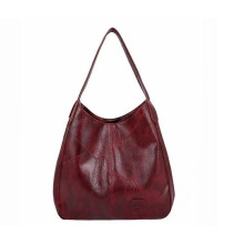 Borsa Tote in Pelle Vegana 2 in 1 Grande Capacità con Pochette Rimovibile, Bordeaux