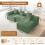 Corduroy Right L-Shaped Modular Sofa Green 7