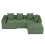 Corduroy Right L-Shaped Modular Sofa Green 11