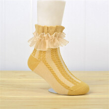 Tao Toddler Girls Dress Socks Cotton Ruffle Lace 3 Pairs
