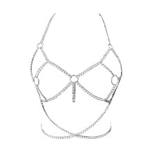 Rhinestone Crystal Body Chain for Women Silver One Size