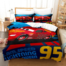 (Double 200x200CM) Pixar Cars Lightning Mcqueen Single Double 3D Duvet Cover Kids Cartoon Quilt Cover