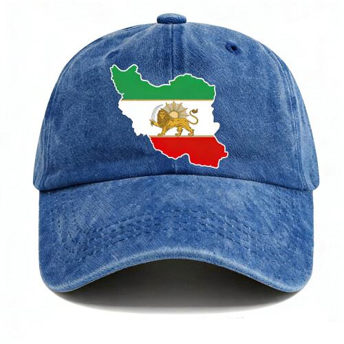 Iran Flag Map Baseball Cap for Men Blue Adjustable