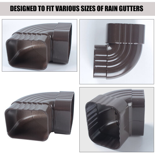 Aluminum Downspout Connector with 90 Elbow Black 2