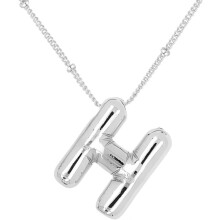 Bubble Letter Necklace 18K Gold Plated Initial Pendant
