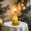 Gold Tabletop Christmas Tree with Lights 12in 2