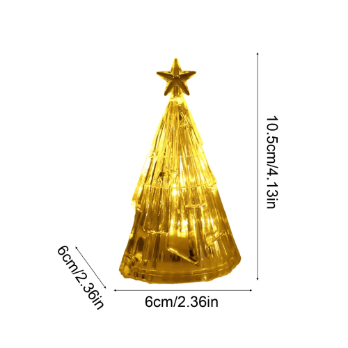 Gold Tabletop Christmas Tree with Lights 12in 2