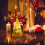 Gold Tabletop Christmas Tree with Lights 12in 5