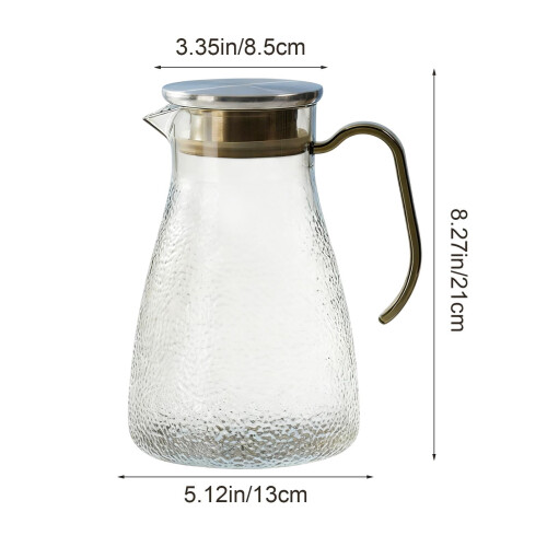 Yellow Plastic Water Pitcher with Hammered Steel Lid 1 Count 2