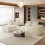 Corduroy Left L-Shaped Modular Sofa With Cup Holder, Beige 5