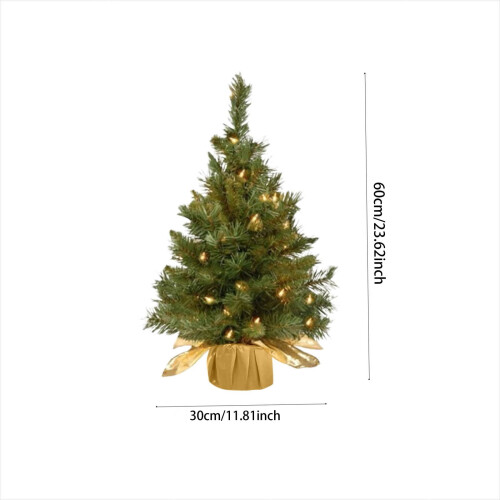 Pre-Lit Mini Christmas Tree with Warm White LEDs PVC PE 2
