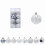 Christmas Ball Ornaments White Silver Glitter 8 pcs 1