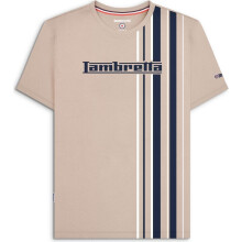 (XL, Stone) Lambretta Mens Multi Stripe Short Sleeve Crew Neck Cotton T-Shirt Top Tee