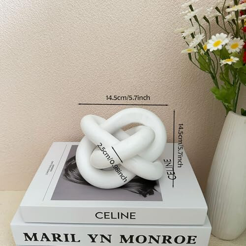 Wooden Knot Coffee Table Decor White 3-Link Chain 1