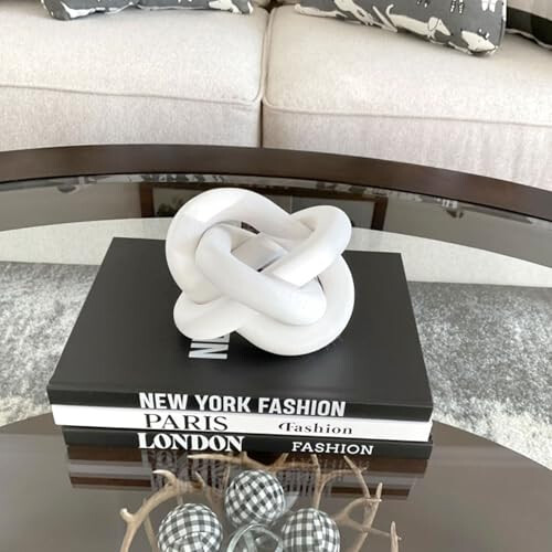 Wooden Knot Coffee Table Decor White 3-Link Chain 2
