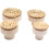 Wooden Cabinet Handle Round Log Style 45mm White 4 pcs 2