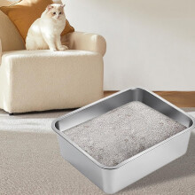 Stainless Steel Cat Litter Box Extra Large for Small Cats