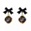Women's Black Bow Earrings Retro Style 4