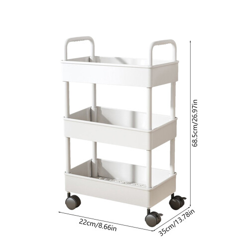 3-Tier Rolling Cart Mobile Storage Organizer 1 Unit 2