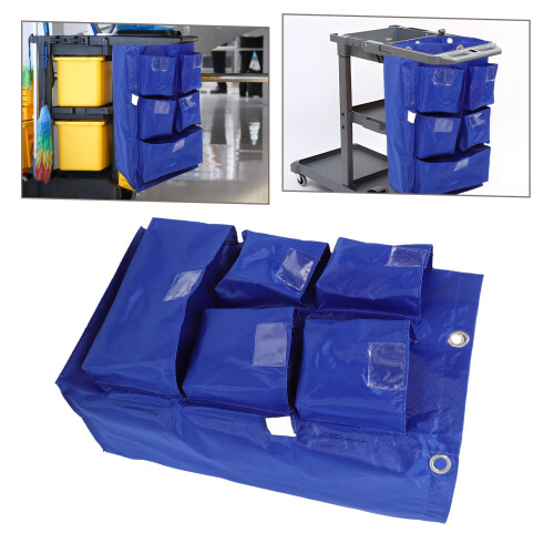 Janitorial Cart Bag Blue Rectangular Multi-Functional 1 Set 1