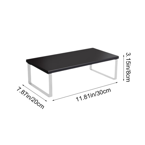 Monitor Riser Stand with Storage Shelf Wood 2
