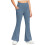 Girls Flared Pants Solid Color Thermal Fleece-Lined with 1