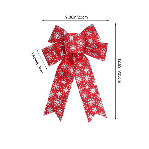 Velvet Christmas Tree Bow Red Decoration 1 Pack 2