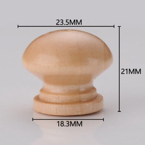 Wooden Cabinet Knobs Round Mushroom Handle Bright Brown 4 1