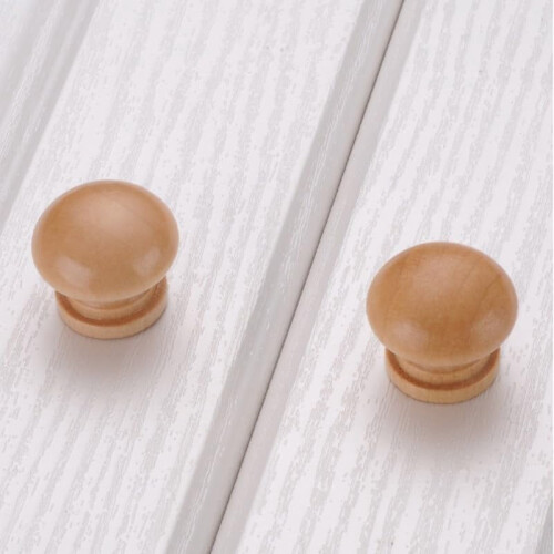 Wooden Cabinet Knobs Round Mushroom Handle Bright Brown 4 2