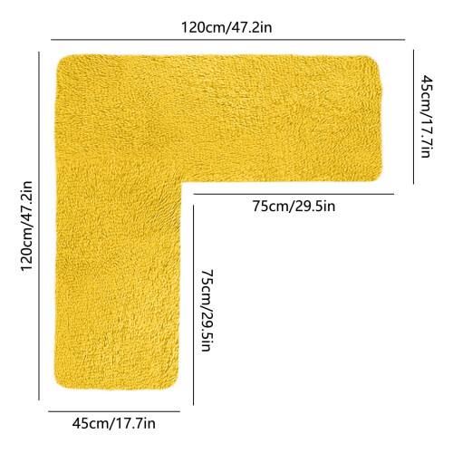L-Shaped Bath Mat Water Absorbent Non-Slip Soft 2