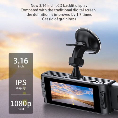 Dual Camera Dash Cam 1080P Front and Interior with IR Night 1