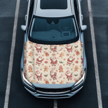 Car Hood Cover Santa Gingerbread Design 59x39 in