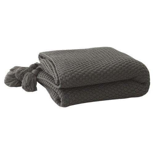 Knitted Throw Blanket with Tassels Soft Cozy Lightweight 1