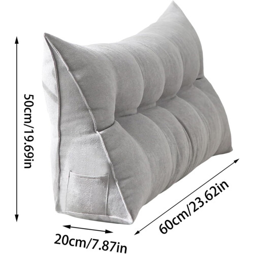 Twin Wedge Pillow Headboard Velvet Triangular Backrest 2